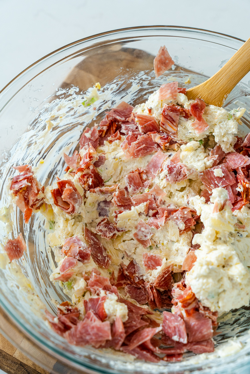 Muffuletta Cheese Ball Vertical 5