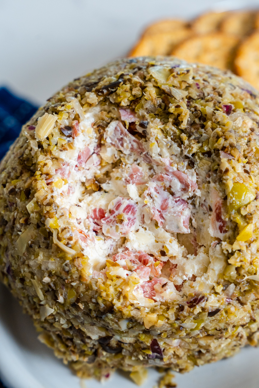 Muffuletta Cheese Ball Vertical 13