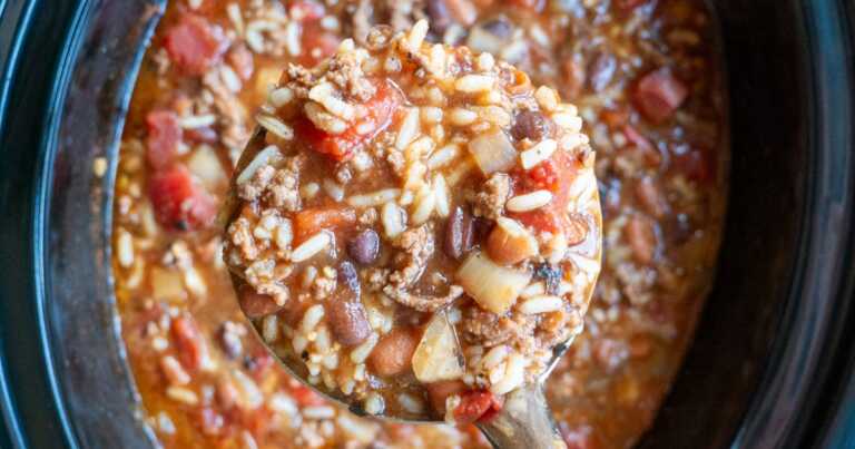 Slow Cooker Taco Rice Soup