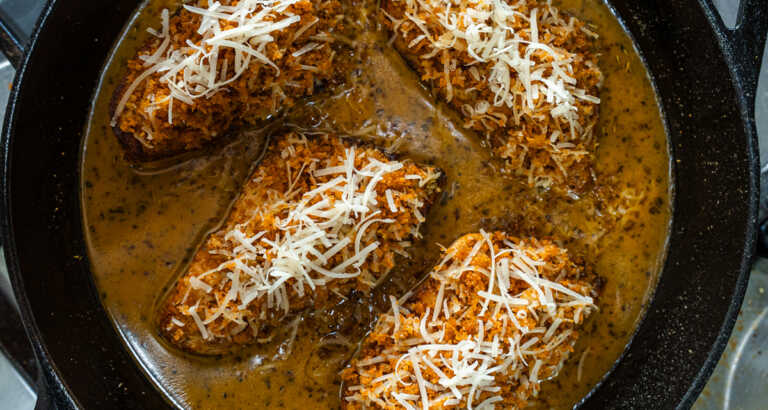 Garlic Butter Chicken with Cheesy Breadcrumbs