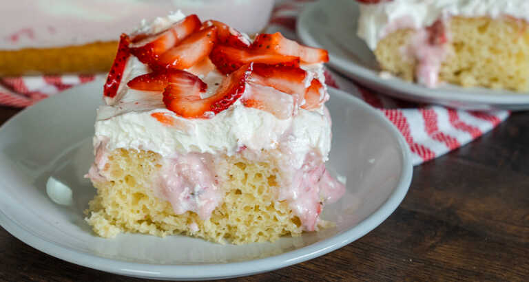 Strawberry Cheesecake Poke Cake
