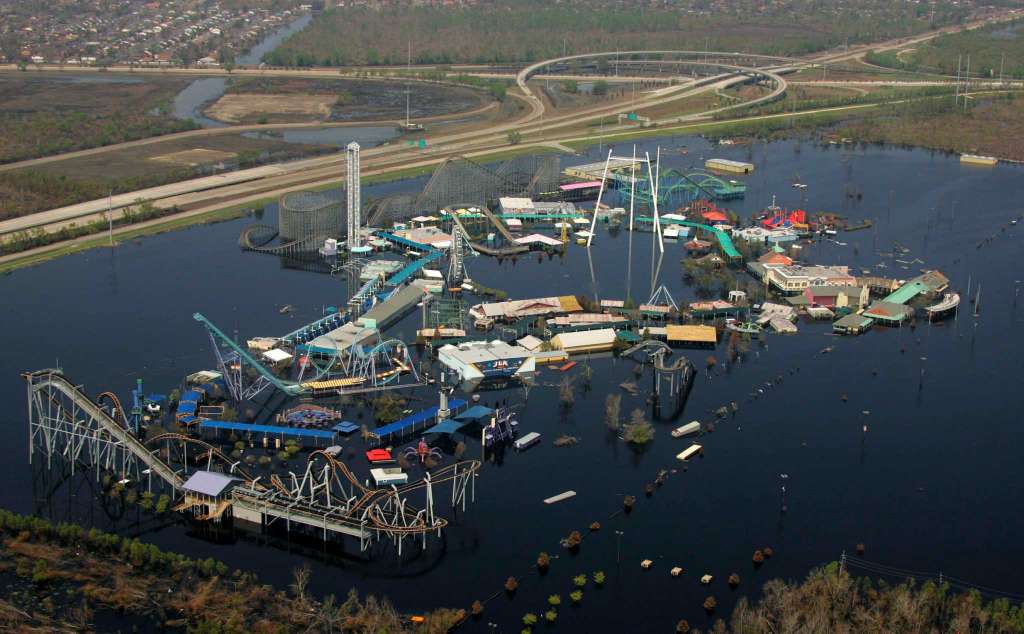 Six Flags New Orleans in the aftermath of Hurricane Katrina. 
