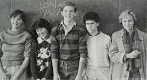 1980s College kids in classroom