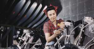 WWII Era Photograph of Female Factory Worker