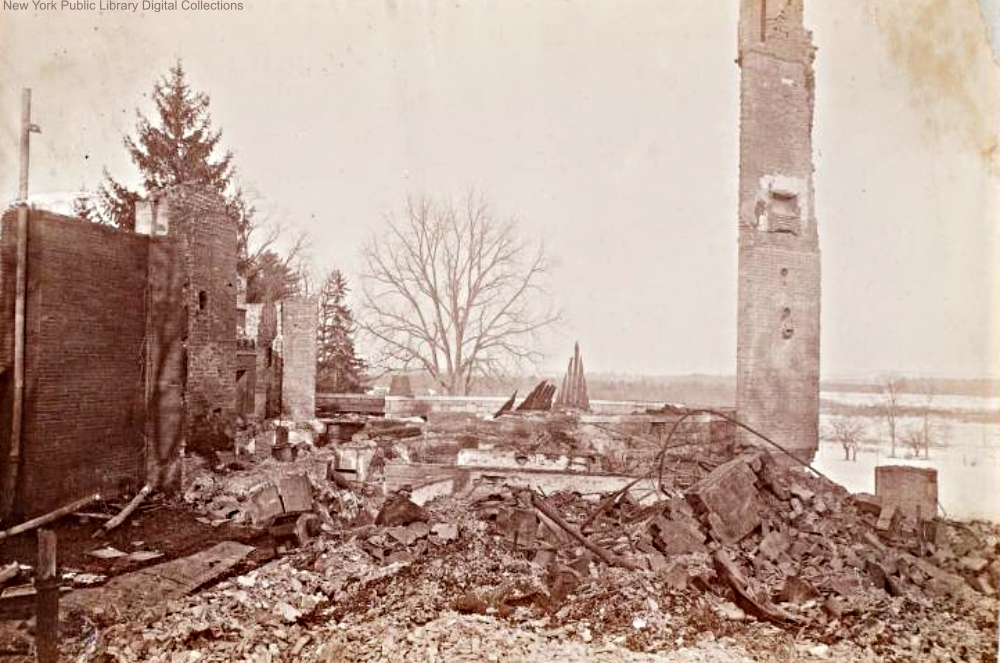 Ruins of Yaddo Mansion after the fire in 1893.