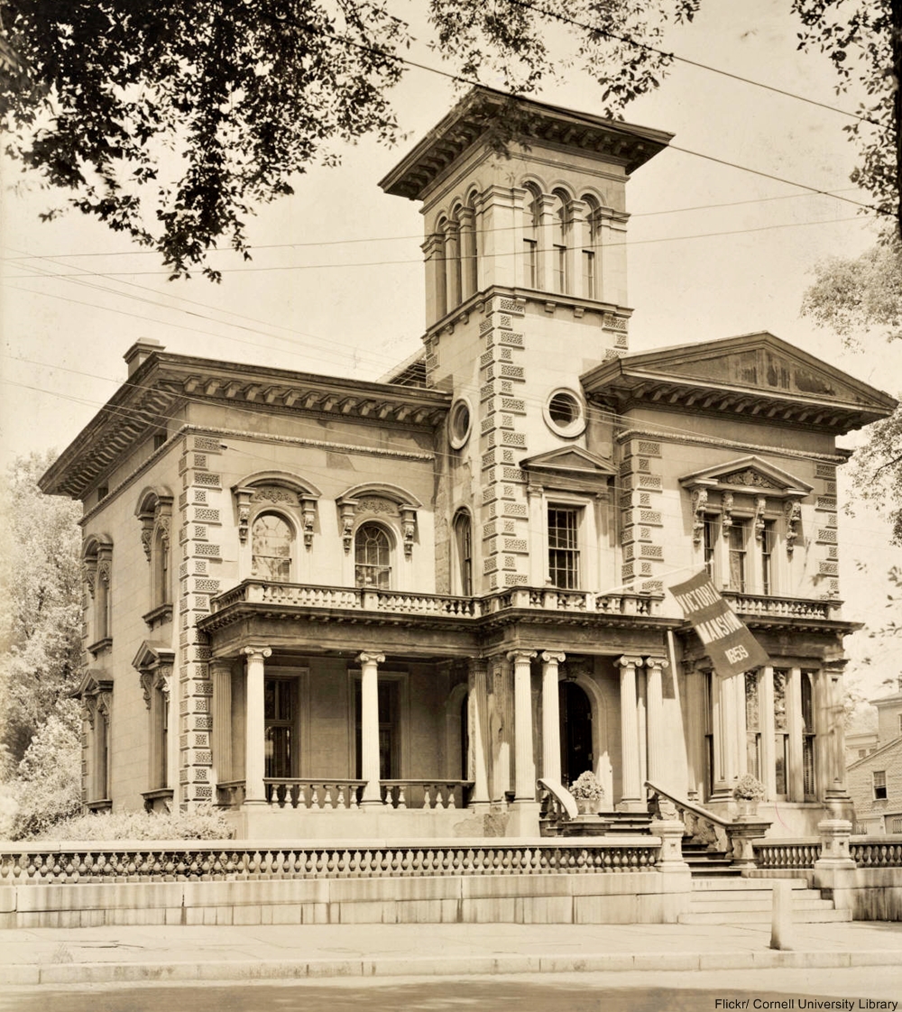 A pre-1900 photograph of the Victoria Mansion in Portland, ME.