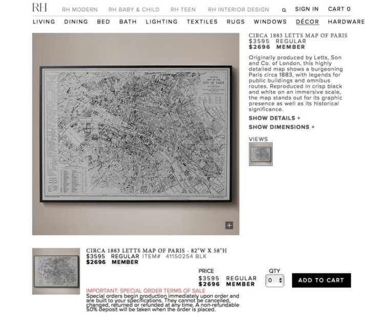 Home Décor Map Of Baja California Vintage Restoration Hardware Home Deco Style Old Wall 