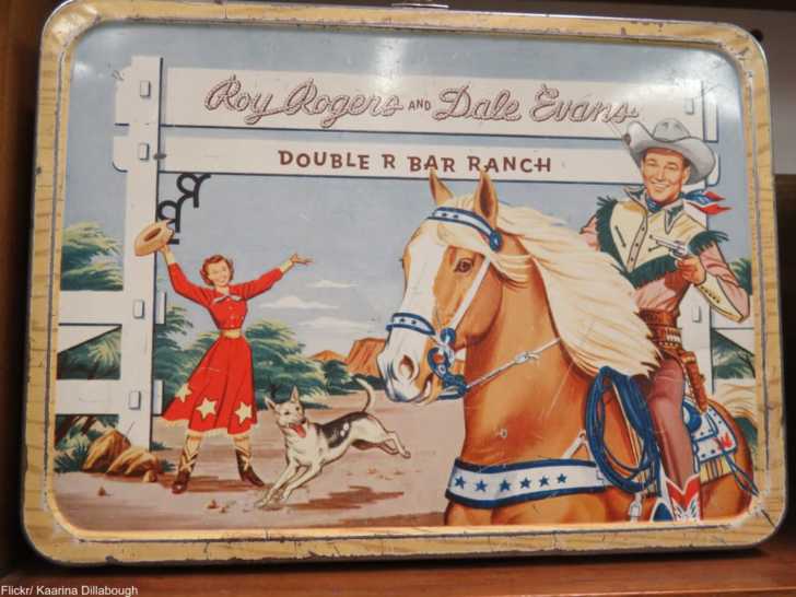 Vintage 1950's Roy Rogers & Dale Evans Metal Lunch Box and Thermos