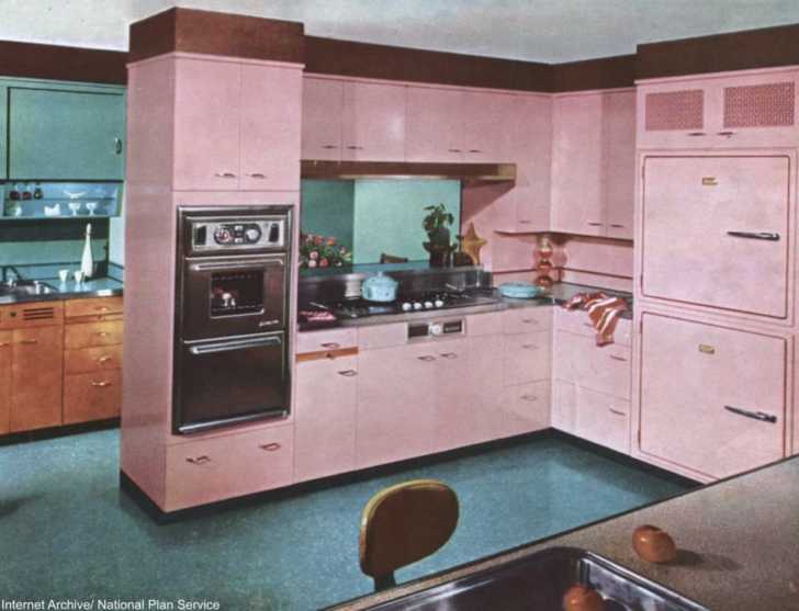 The Pink Kitchen  This woman's kitchen appliances are entirely