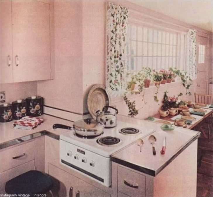 The Pink Kitchen  This woman's kitchen appliances are entirely