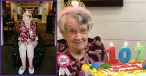 woman celebrates her 107th birthday