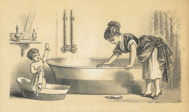 Victorian Lady Preparing Her Bath by Bettmann