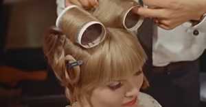 1964 hairstyle with large curlers