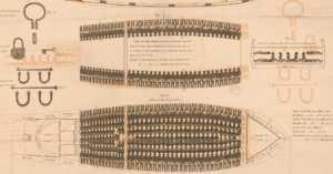 Plans of a seized illegal slave ship in 1822