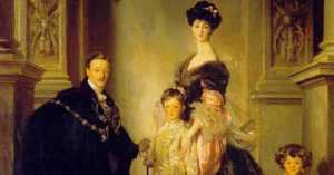 painting of the Duke of Marlborough and his wife Consuelo Vanderbilt and their two children