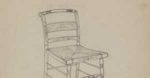 detailed drawing of an antique Hitchcock chair