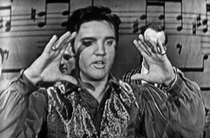 Elvis performing on The Ed Sullivan Show in 1957