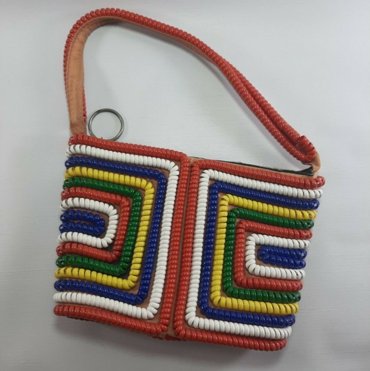 telephone cord purse in bright colors