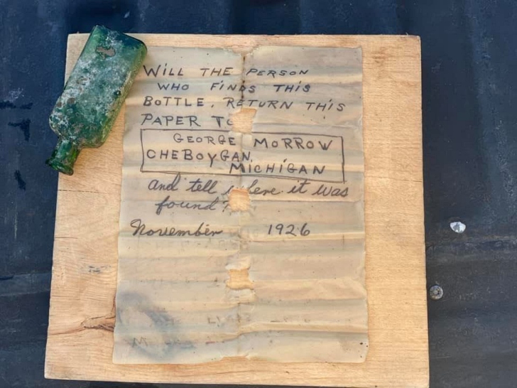 message in a bottle from Cheboygan River