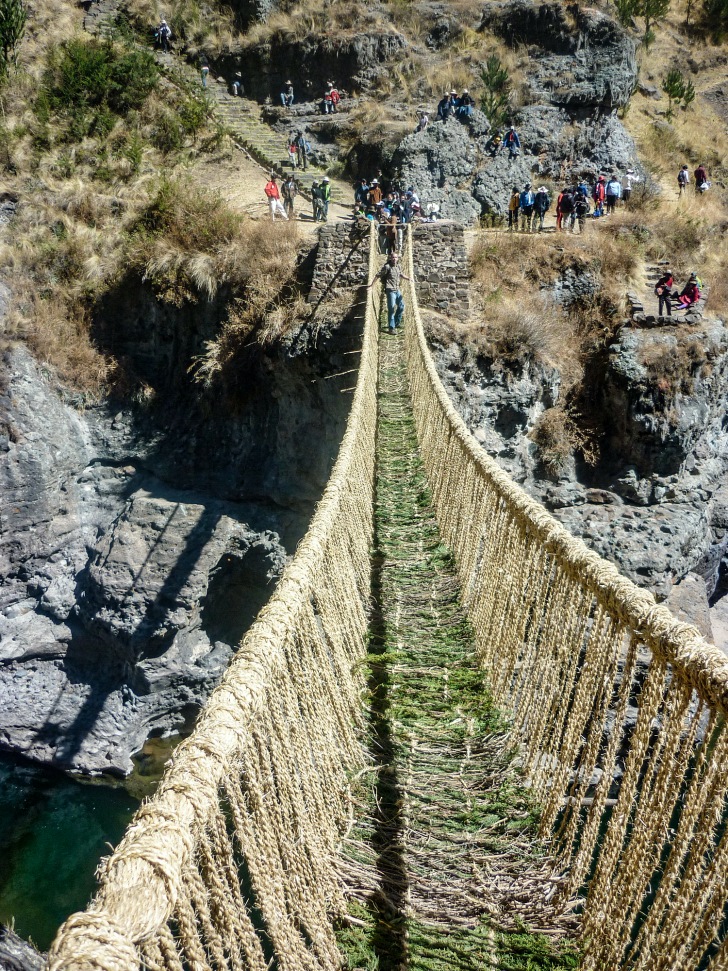 Qeswachaca rope bridge 