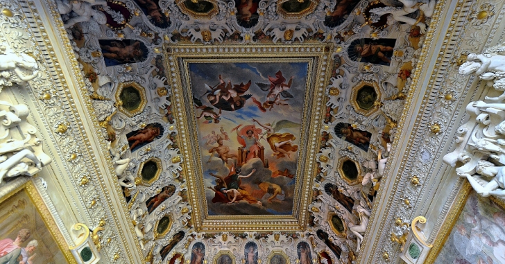 celing of the Escalier du Roi or King's Staircase at Palace of Fontainebleau