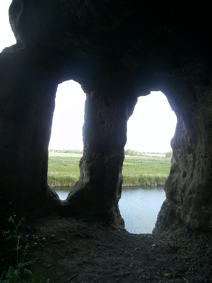 view of the River Trent from inside the Anchor Church Cave