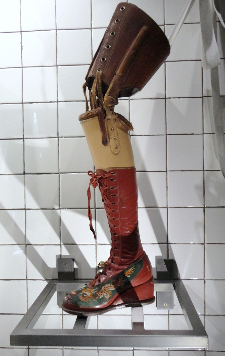 Frida Kahlo's red boot and prosthetic leg