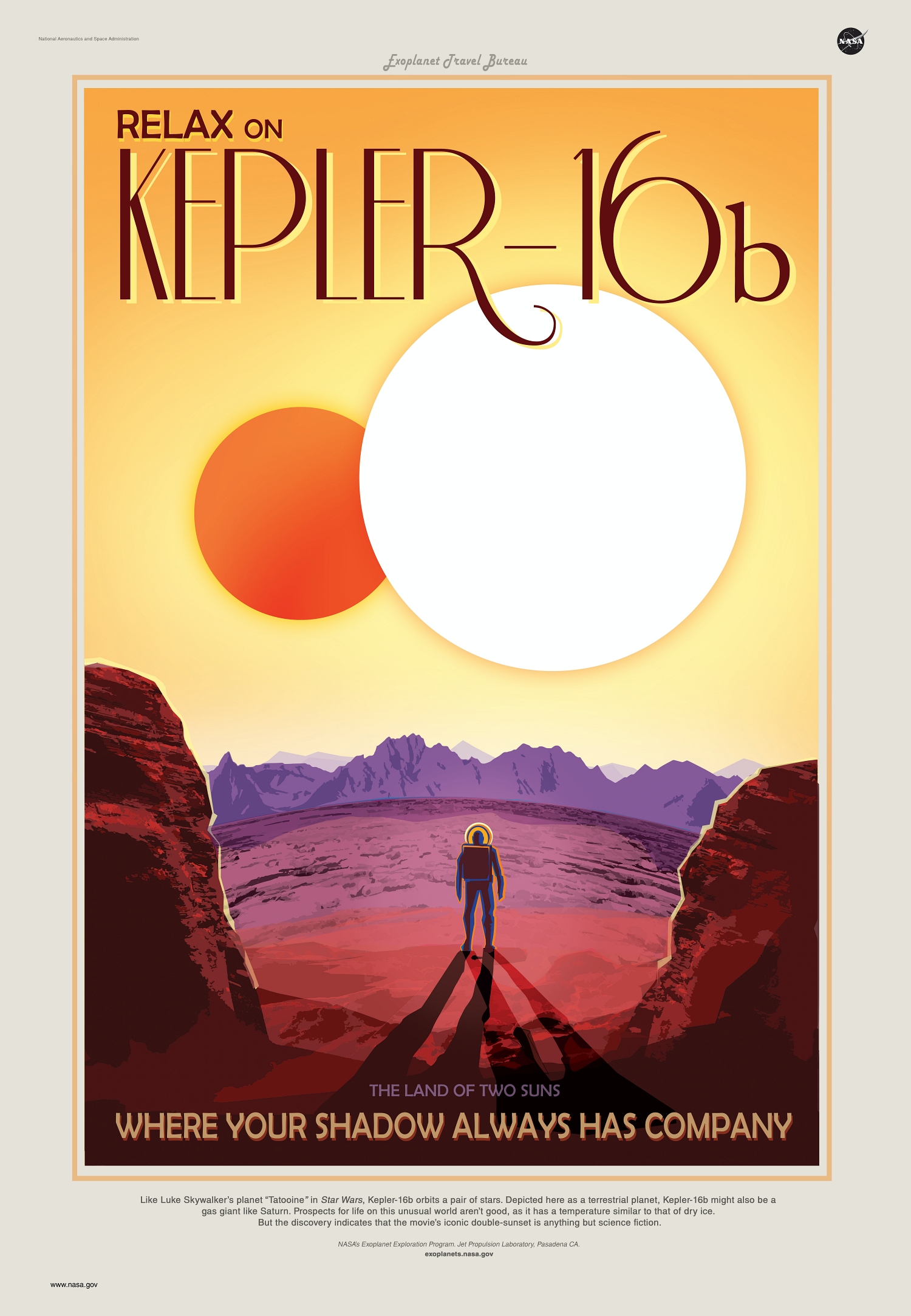 Kepler-16b exoplanet travel bureau poster