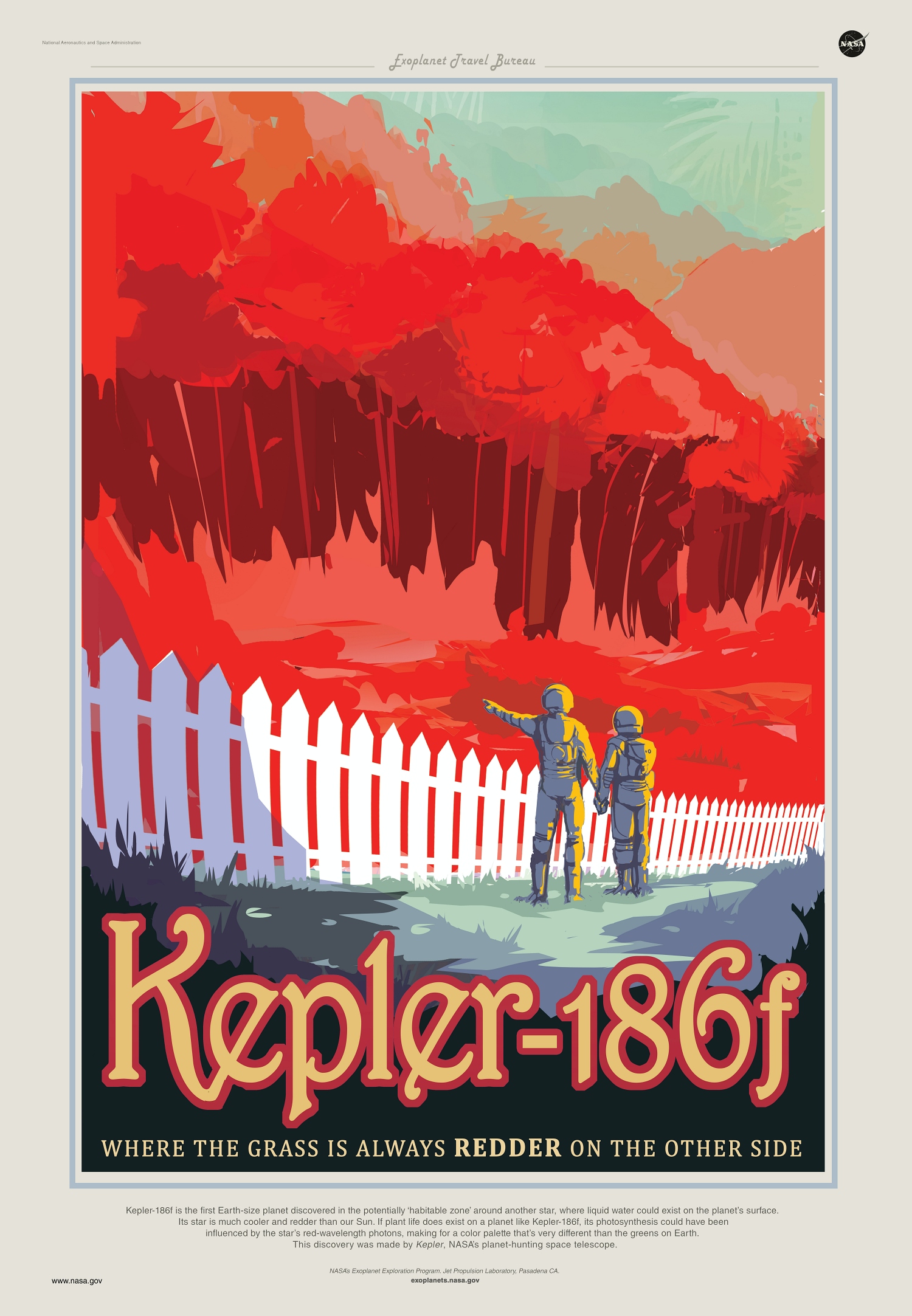 Kepler-186f exoplanet travel bureau poster