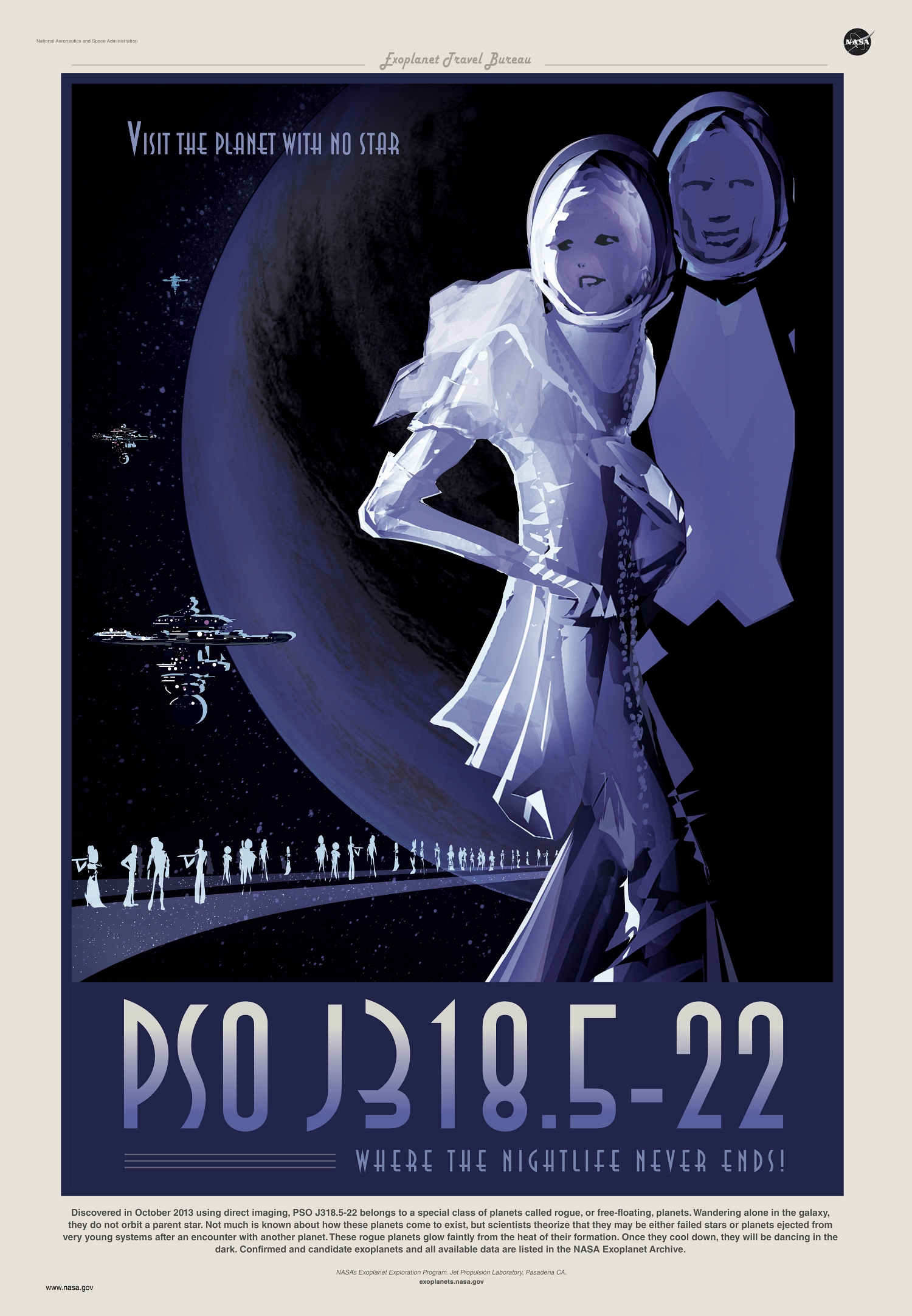 PSO J318.5-22 rogue exoplanet travel poster