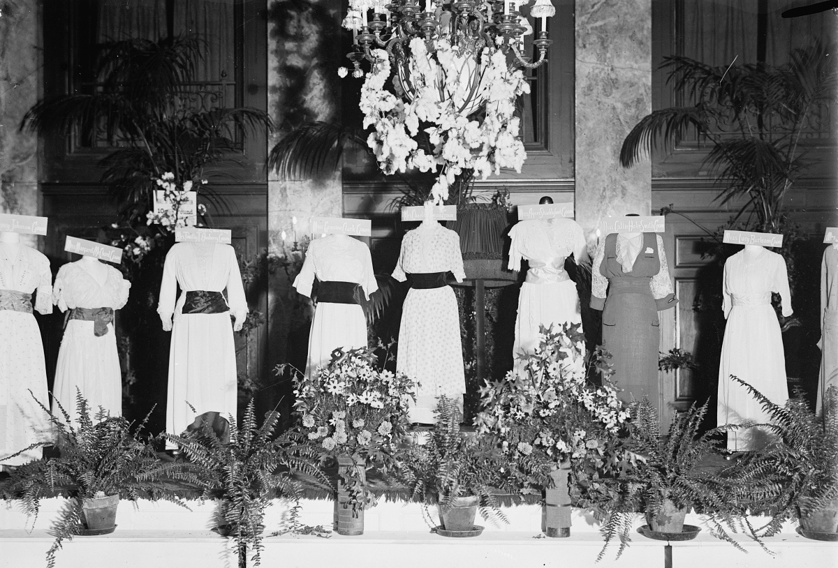 cotton dresses fashion show 1914