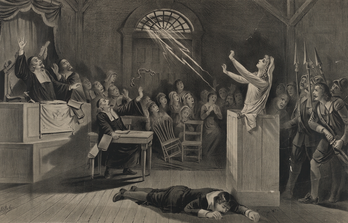 depiction of the Salem witch trials from 300 years later