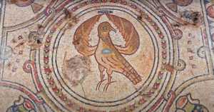 eagle mosaic floor Israel martyr church