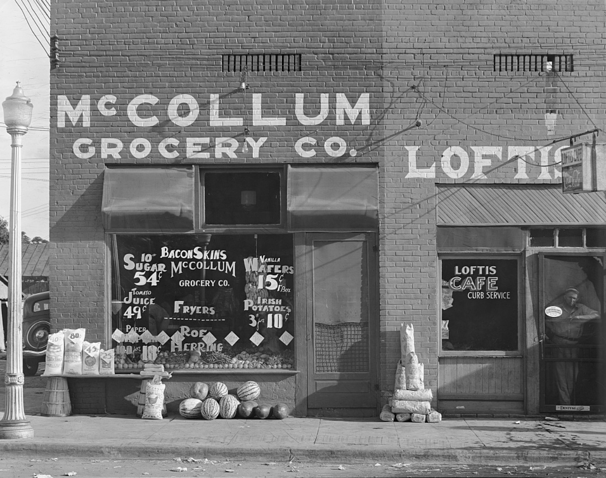 depression era grocery store exterior