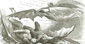 engraving of a group of vampires from 1869