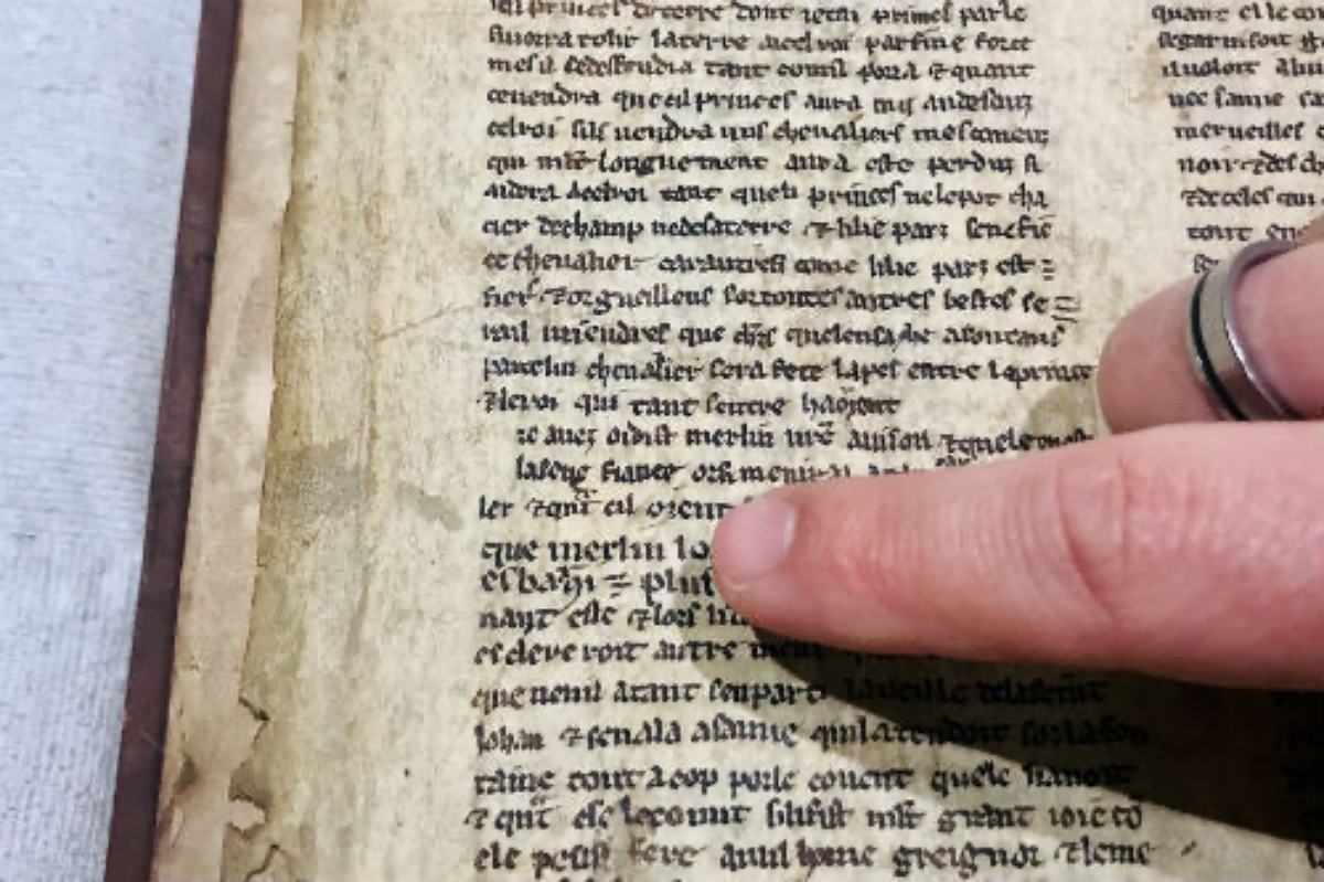 page of a rediscovered text of the King Arthur legend