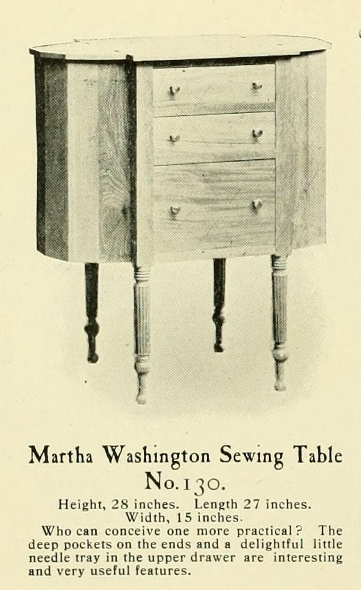 1915 sewing cabinet catalog entry