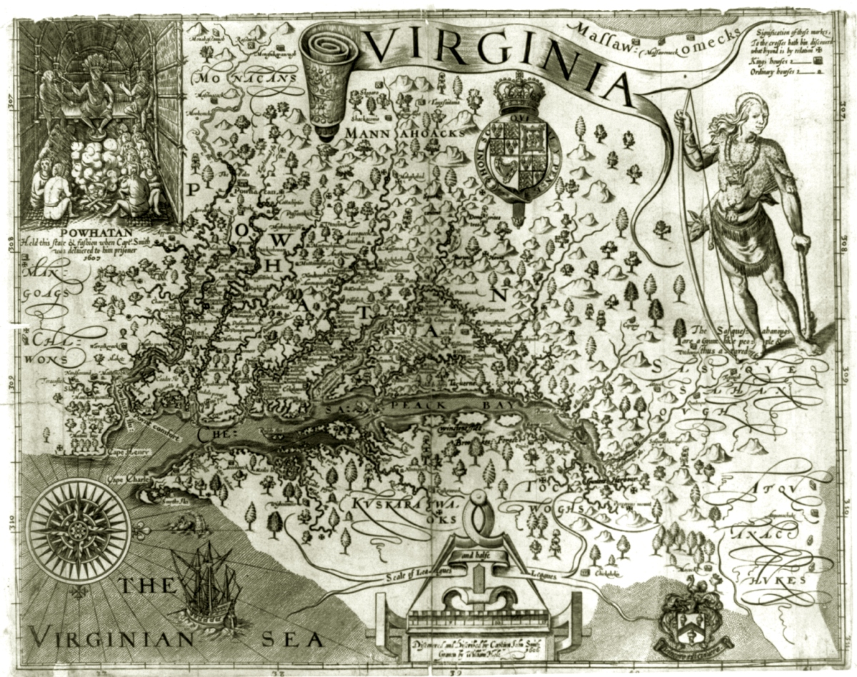 Map of Virginia coastline from 1606