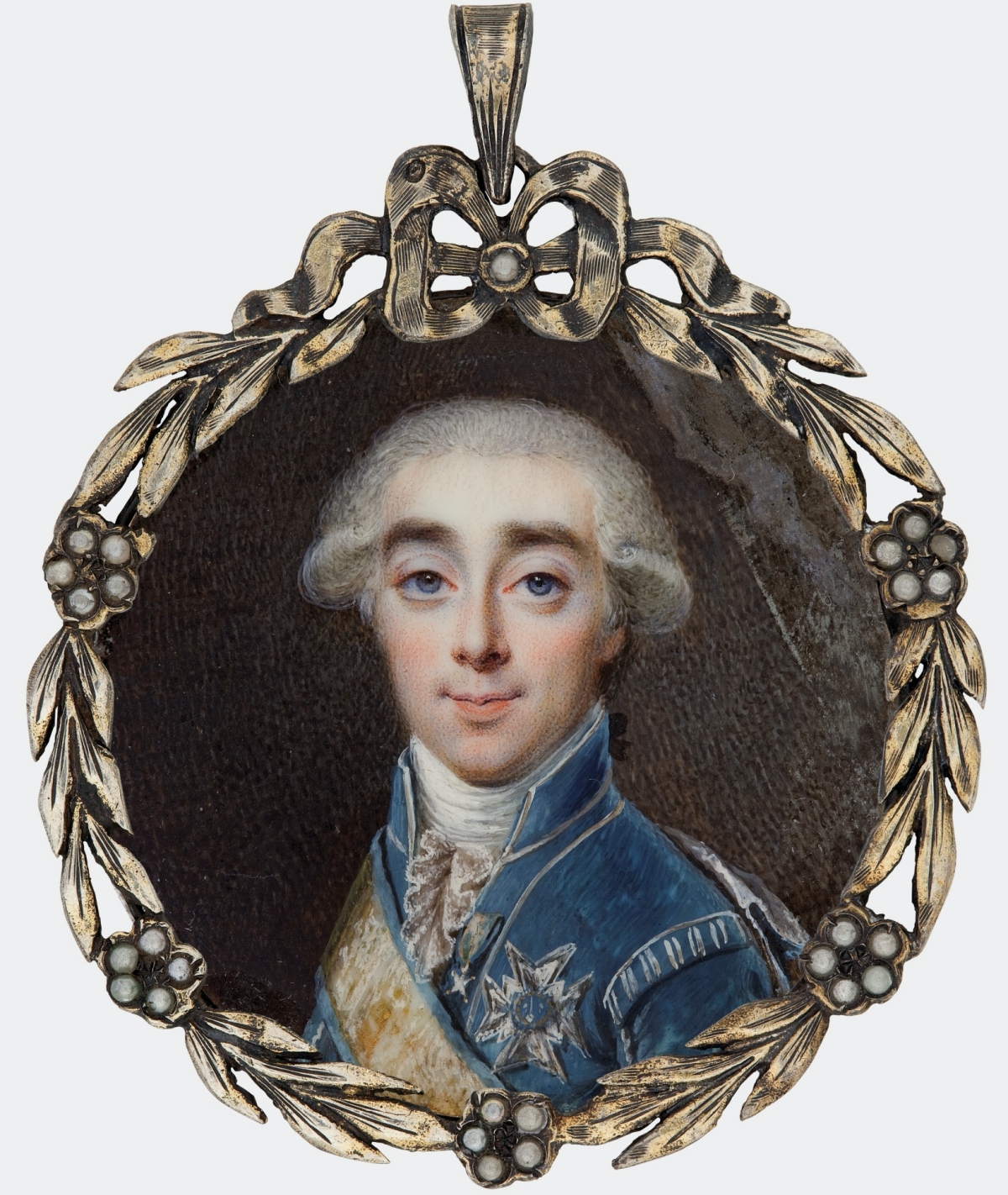 gauche on ivory miniature of Count Axel von Fersen from 1798