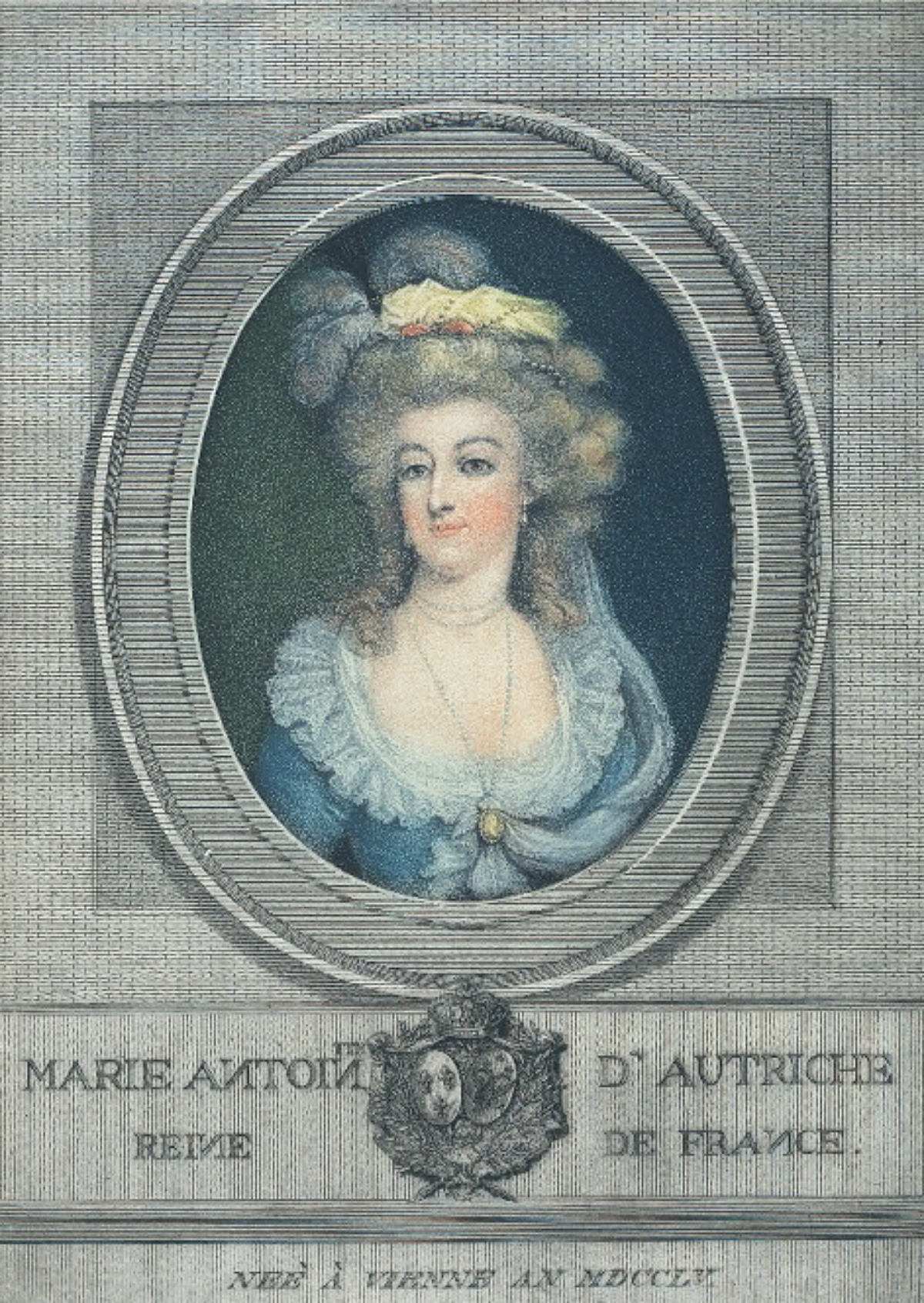 colorized engraving of Marie Antoinette