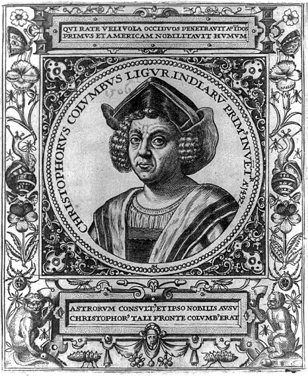 16th century engraving of Christopher Columbus