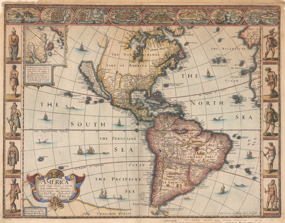 1627 map of the New World by John Speed