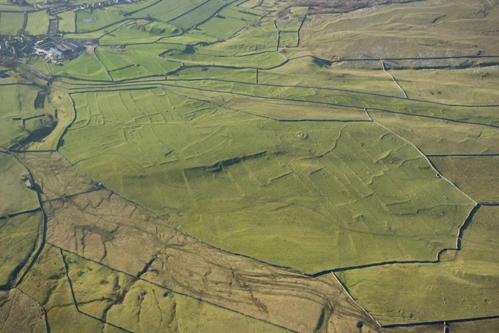 Grassington field aerial view