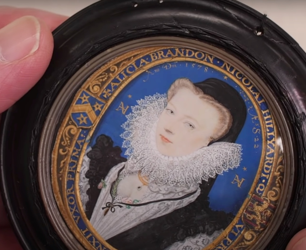 16th century miniature portrait in watercolor