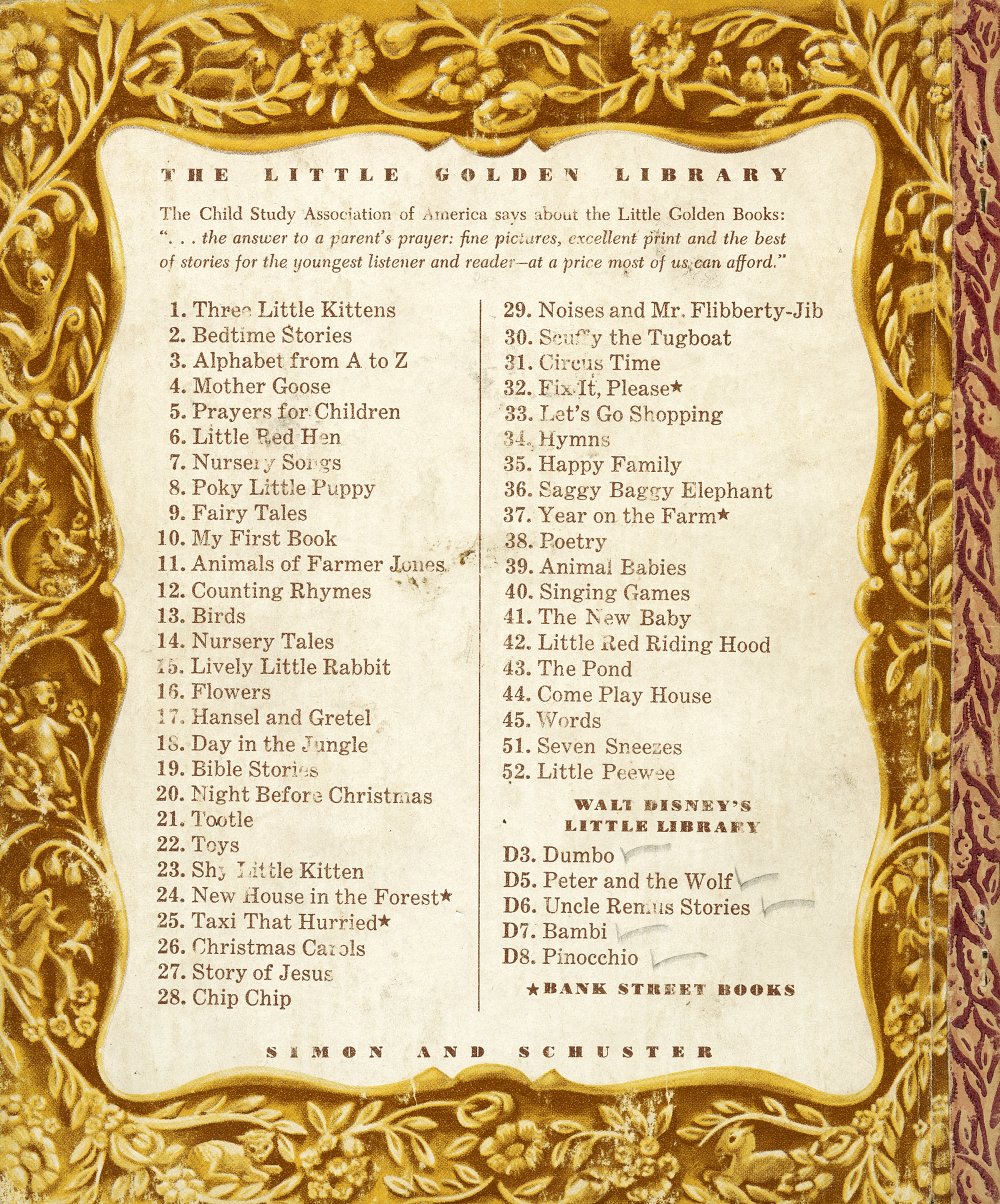 Little Golden Book 1947 list