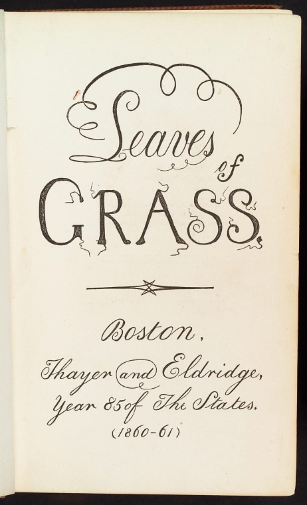 1861 edition of Leaves of Grass