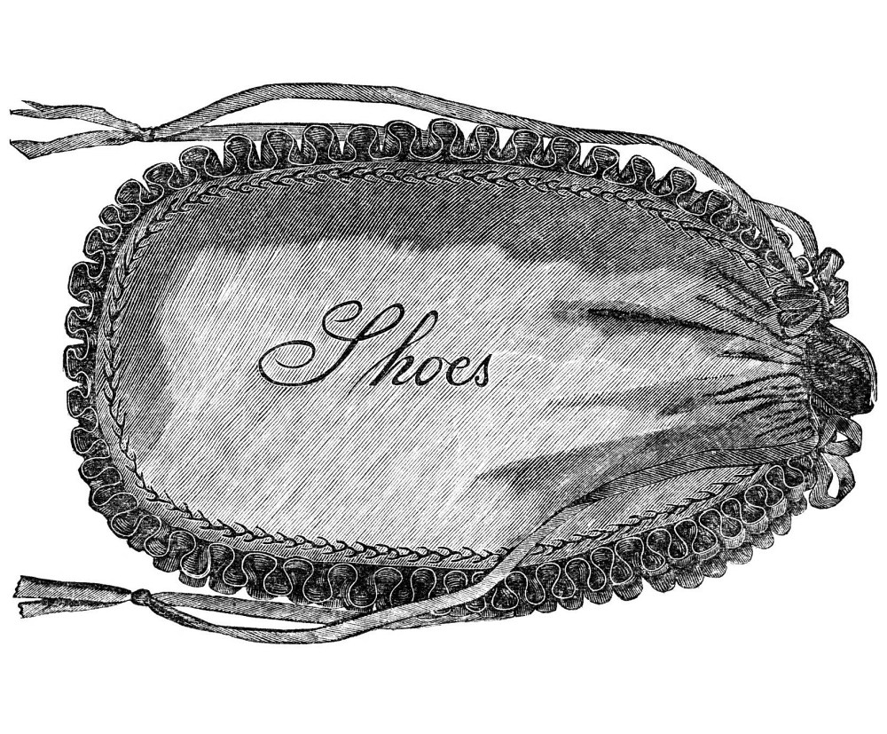 1864 shoe bag illustration