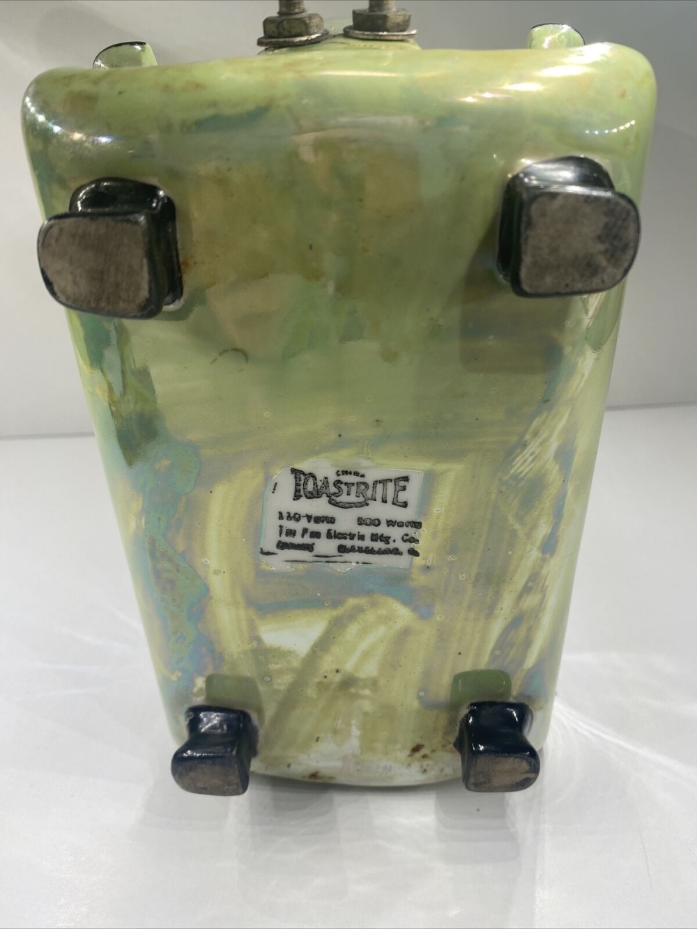 green lustreware Toastrite toaster