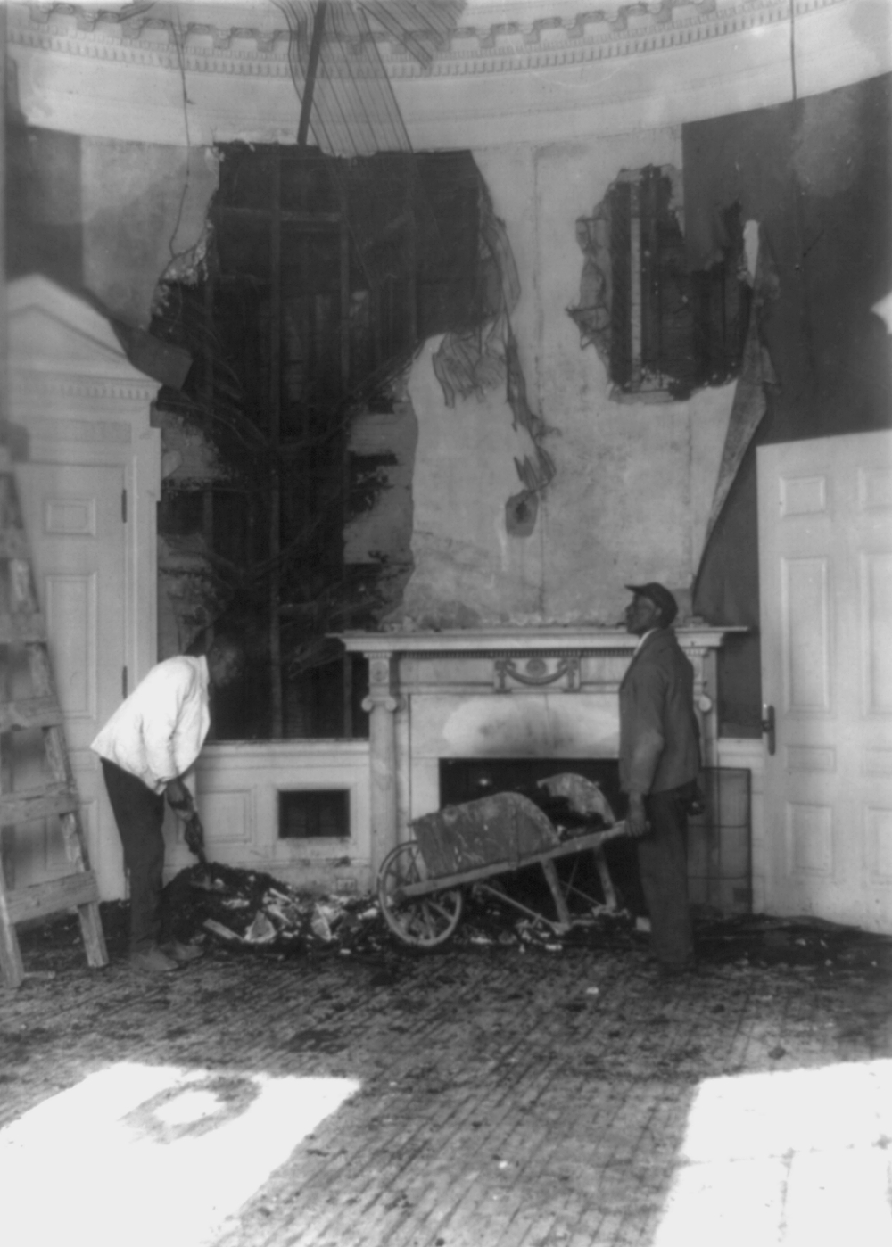 1929 Oval Office damaged by fire