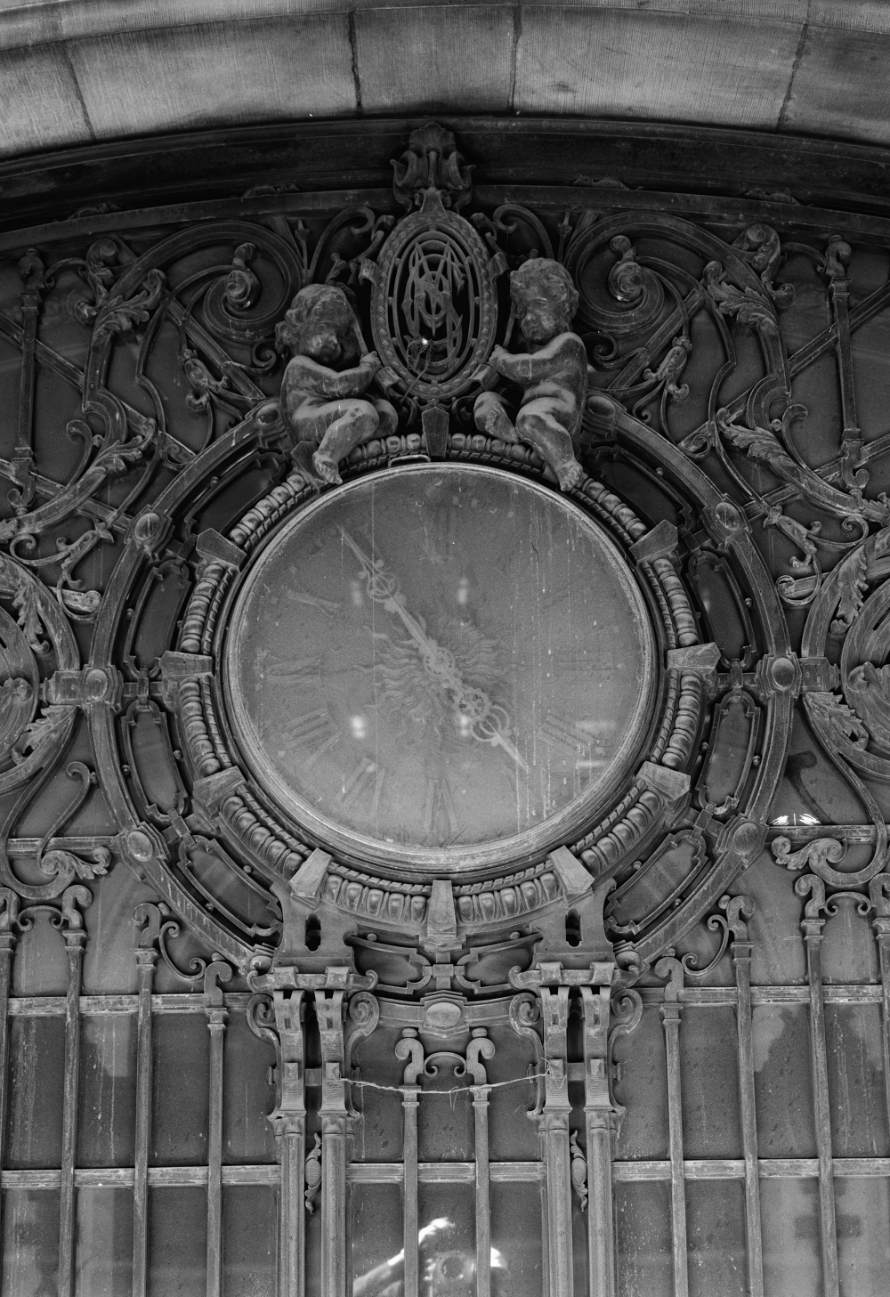 one of the clocks in the Singer Tower seen just before demolition